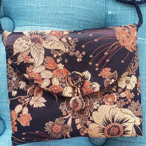 Pure silk vintage handmade crossbody mini bag